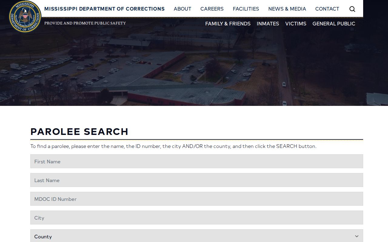 Jones County parole and probation public MDOC parolee search form
